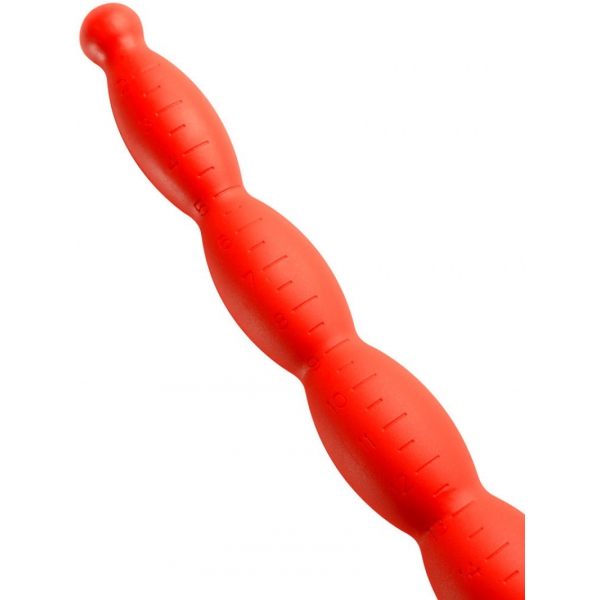 Long Stretch Worm Dildo N°4 - 50 x 5.2cm Red