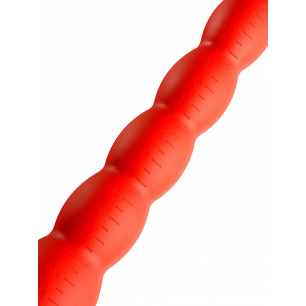Long Stretch Worm Dildo N°4 - 50 x 5.2cm Red