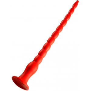 Stretch Worm Dildo de verme de alongamento longo N°6 - 60 x 6cm Vermelho