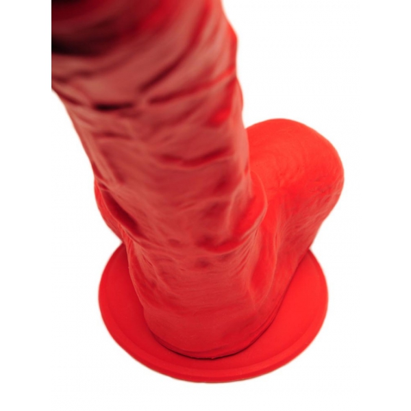 Dildo in silicone elastico N°1 - 14 x 3,7 cm rosso