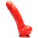 Dildo de silicone alongado N°5X - 27 x 8cm Vermelho