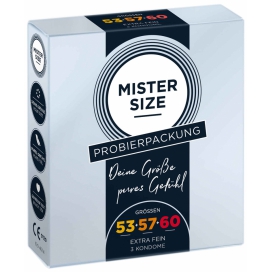 MISTER SIZE Mister Size - Pure Feel - 53, 57, 60 mm 3 pack - tester