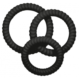 You2Toys Set di 3 cockring in silicone Black Lust