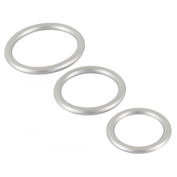 Set van 3 dunne ring Silicone Cockrings Grijs