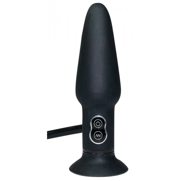 True Black Vibrating Butt Plug