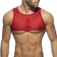 MESH-ZIP Crop Top Red