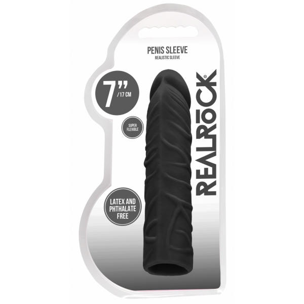 Manicotto per pene Realrock 17 x 4 cm nero