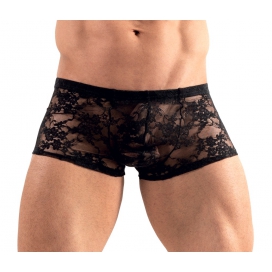 Svenjoyment LACE FLOWER Boxer Brief in pizzo nero