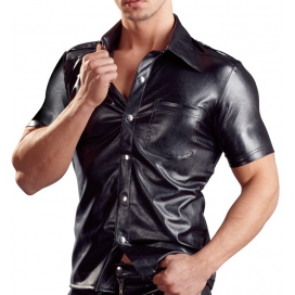 LEO shirt imitation leather Black