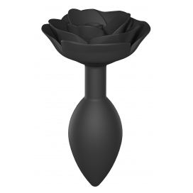 Jewel anal plug Open Roses L 9 x 3.8cm Black