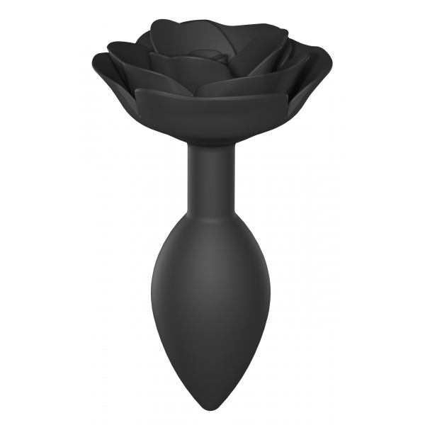 Jewel anal plug Open Roses L 9 x 3.8cm Black