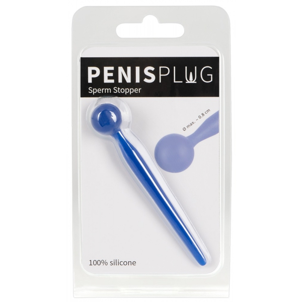 Plug Penis Stop Sperm 8cm - Diamètre 4-8mm Bleu