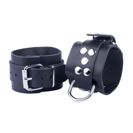 Ultra Black Leather Handcuffs