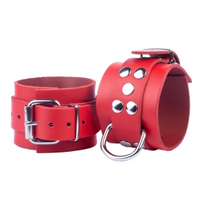 The Red Ultra red leather handcuffs