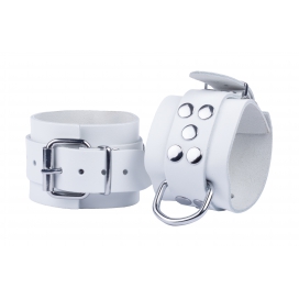 Ultra White Leather Handcuffs