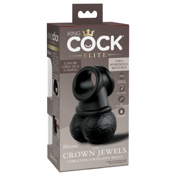 The Crown Jewels King Cock Vibrating Testicles Black
