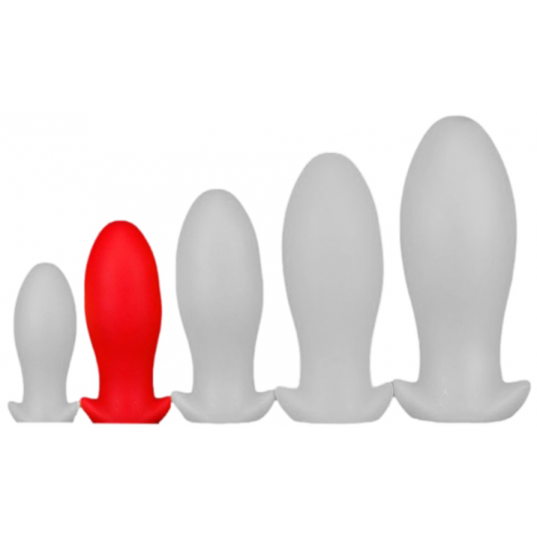 Plug en silicone SAURUS EGG M 12 x 5.3cm Rouge