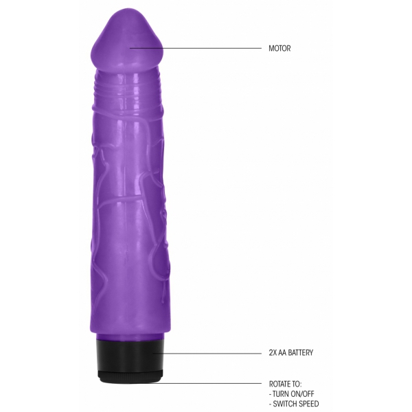 Dildo vibrante vibrante spesso 17 x 4,2 cm viola