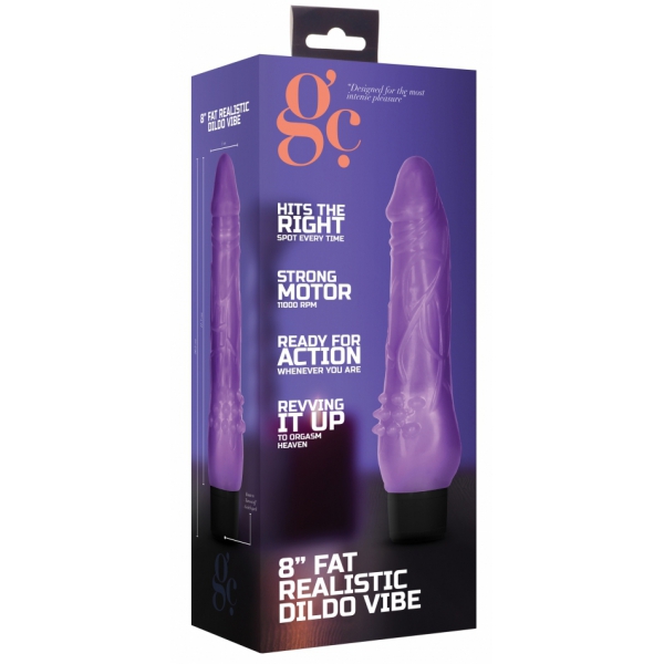 Consolador Vibrador Gordo 17 x 5cm Morado