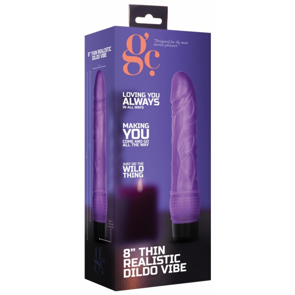 Dildo vibratório Vibração Dildo fino 18 x 4,2cm Púrpura