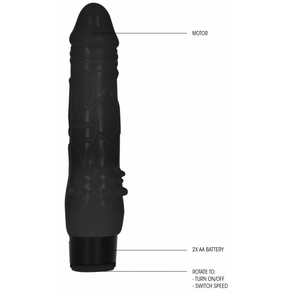 Vibrating Dildo Vibe Fat 17 x 5cm Black