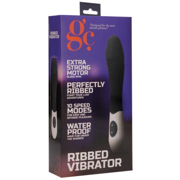 Vibrador acanalado 12 x 3,7cm Negro