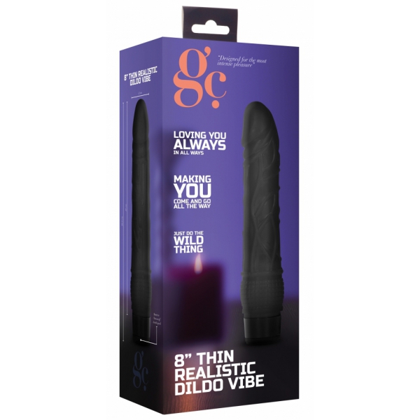 Dildo Vibe Thin 18 x 4.2cm Vibrierender Dildo Schwarz