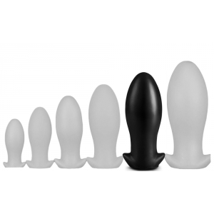 EggPlay Plug de silicone Saurus Egg XXL 18,5 x 8,3cm Preto