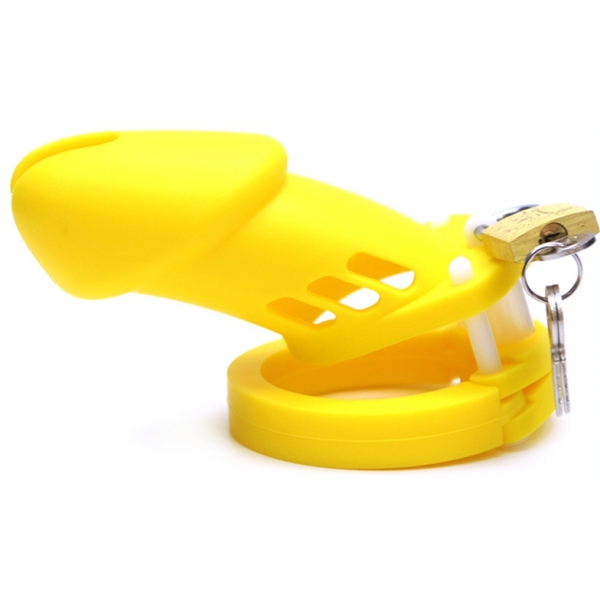 Gabbia di castità in silicone Bran 9 x 3 cm giallo