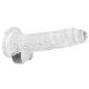 7" / 18 cm Realistic Dildo With Balls - Transparent