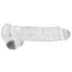 9" / 23 cm Realistic Dildo With Balls - Transparent