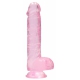 6" / 15 cm Realistic Dildo With Balls - Pink