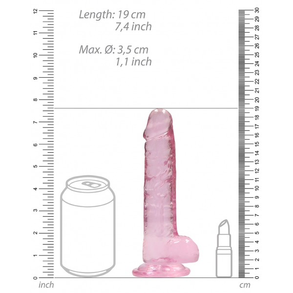 Dildo Crystal Clear 14 x 3.5cm Pink