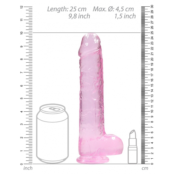 9" / 23 cm Realistic Dildo With Balls - Pink