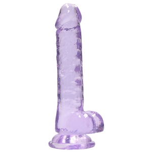 Real Rock Crystal 7" / 18 cm Realistic Dildo With Balls - Purple
