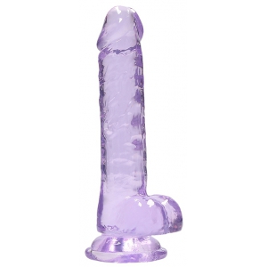 Real Rock Crystal Crystal Clear Dildo 14 x 3.5cm Purple