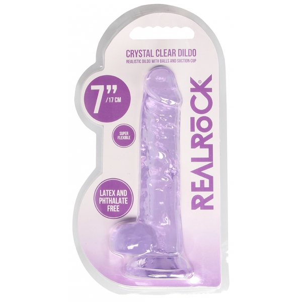 Crystal Clear Dildo 14 x 3.5cm Purple