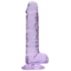 Kristalheldere Dildo 14 x 3.5cm Paars