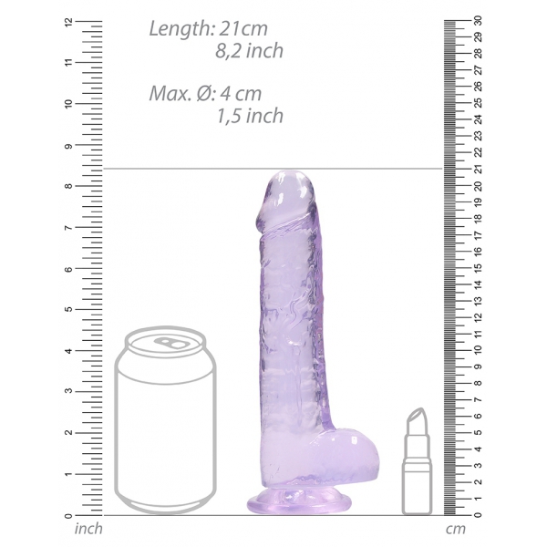 Dildo cristalino 16 x 4cm roxo