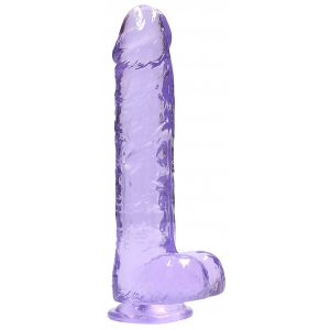 Real Rock Crystal Dildo trasparente 19 x 4,5 cm viola