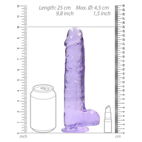 9" / 23 cm Realistic Dildo With Balls - Purple