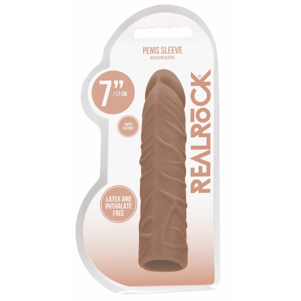 Manicotto per pene RealRock 16,5 x 4 cm Tan