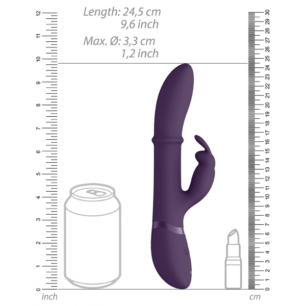 Vibro Rabbit Halo 24,5 x 3,5 cm viola