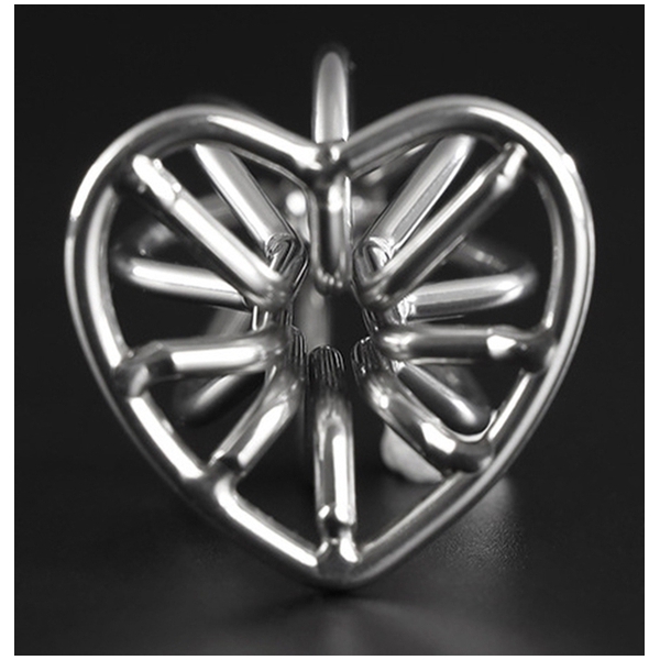 Hollow Stainless Steel Heart Anal Plug L