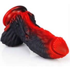 Consolador Dragon Yong 15 x 5,5cm Negro-Rojo