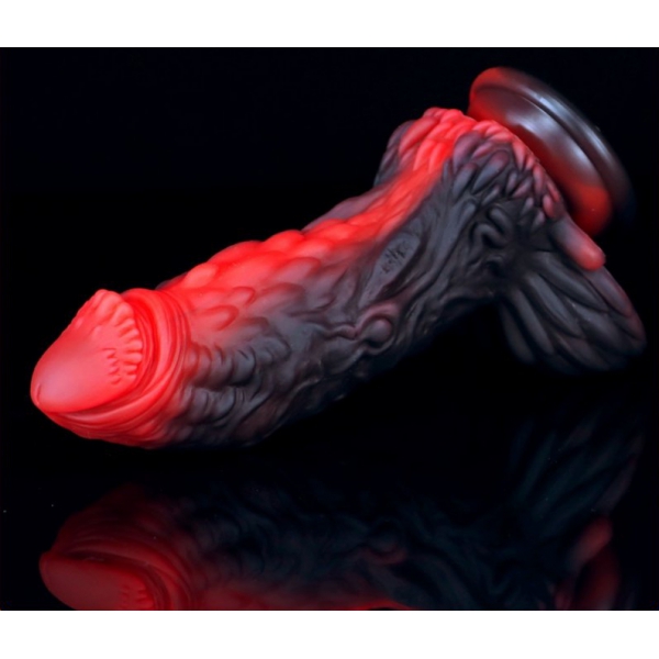 Dragon Yong Dildo 15 x 5.5cm Zwart-Rood