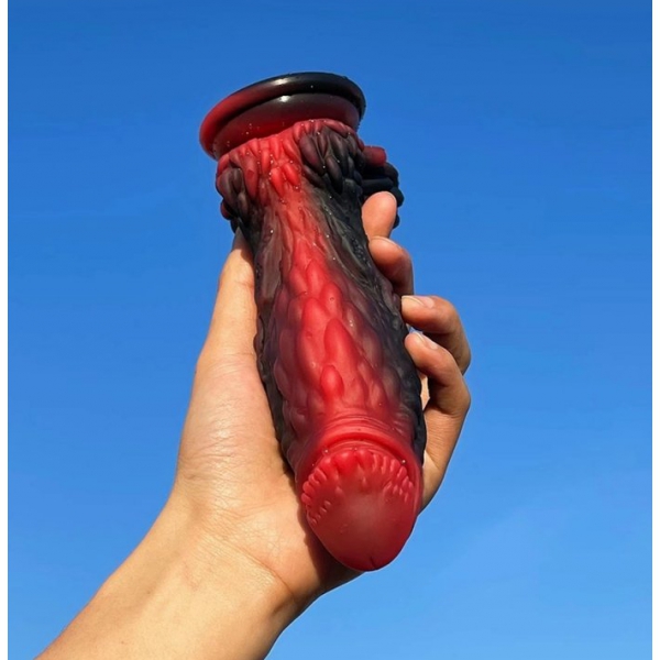 Dildo Dragon Yong 15 x 5,5 cm nero-rosso