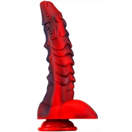 Dildo Dragon Sarkan 19 x 4,5 cm nero-rosso