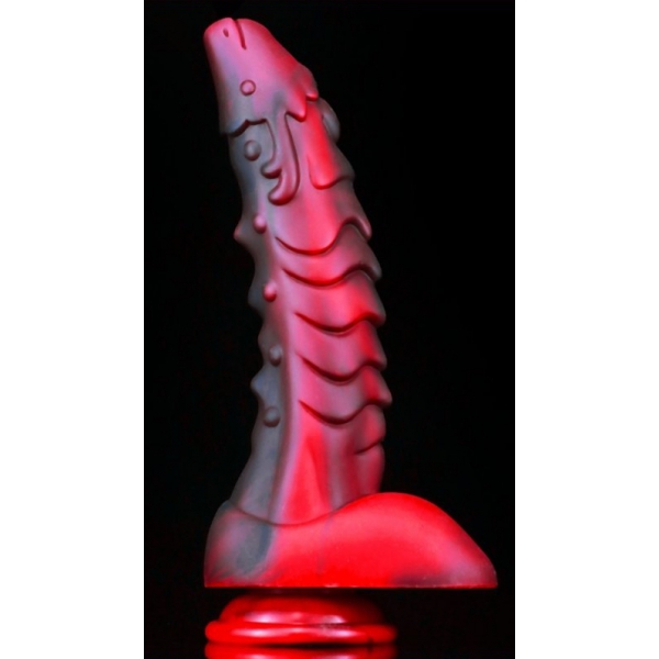 Magic Dragon Silica Gel Colorful Dildo - Fire BLACK