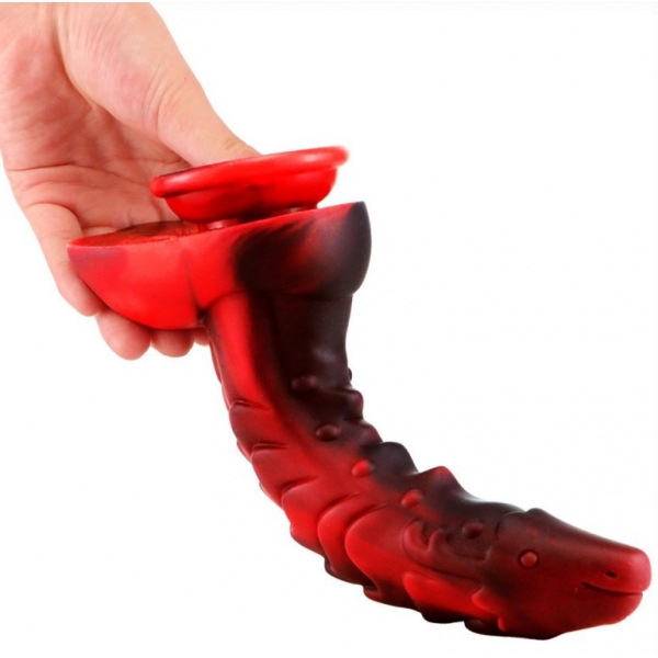 Dildo Dragon Sarkan 19 x 4,5 cm nero-rosso